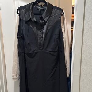 Black ELOQUII Sleeveless Button-Up Dress